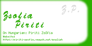 zsofia piriti business card